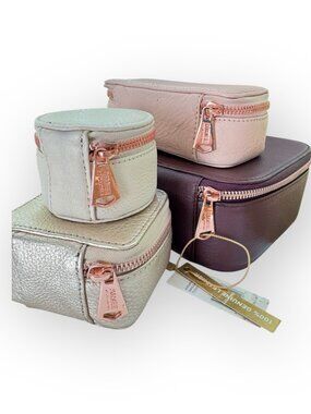 NWT Aimee Kestenberg Nesting Leather Jewelry Boxes for Travel or Home
